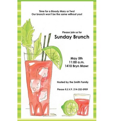 Brunch Invitations, Bloody Mary, Rosanne Beck