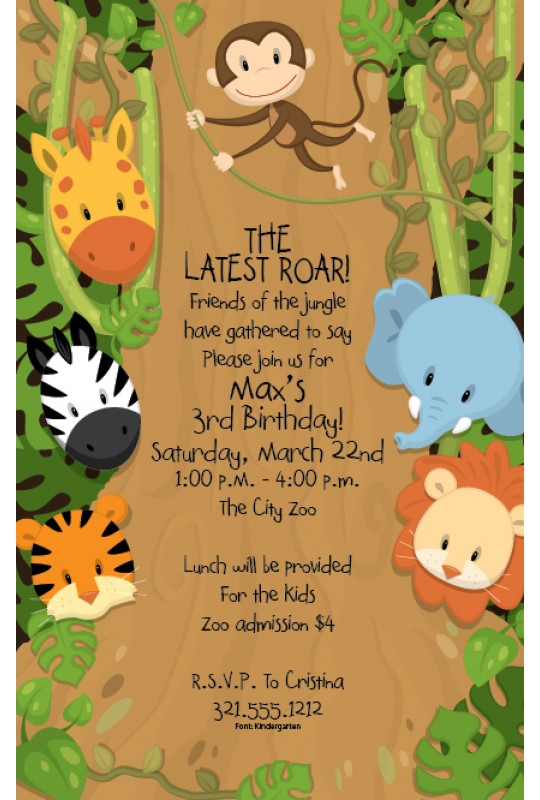 30 Jungle Invitation Cards Baby Boy Shower or Birthday Party Invites