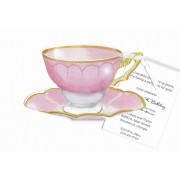 Tea Party Invitations, Pink Teacup With Glitter, Stevie Streck