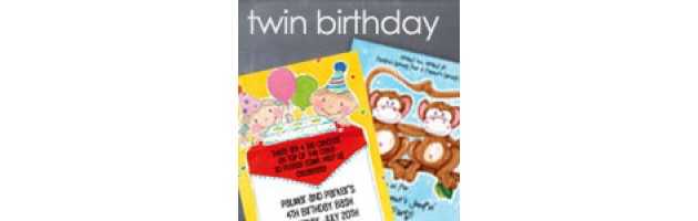 Twin Birthday Invitations
